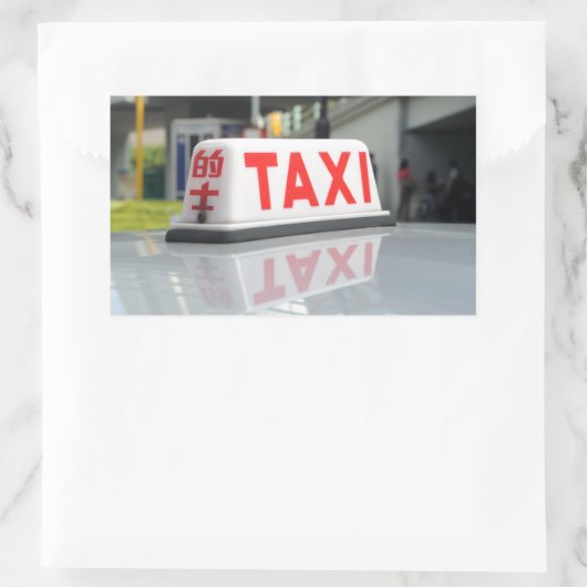 Hongkong Taxi Rechthoekige Sticker (Tas)