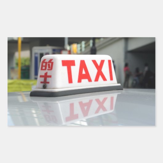 Hongkong Taxi Rechthoekige Sticker (Voorkant)