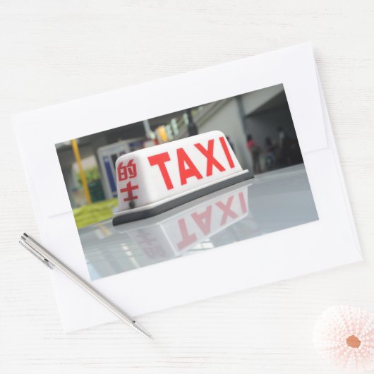 Hongkong Taxi Rechthoekige Sticker (Envelop)