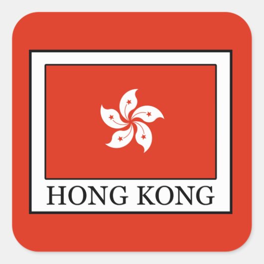 Hongkong Vierkante Sticker (Voorkant)