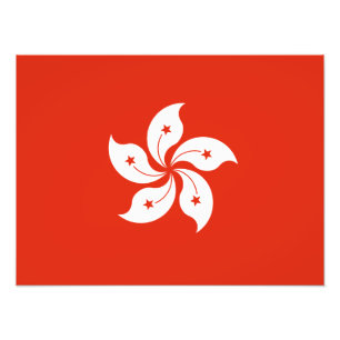 Hongkong Vlag Foto Afdruk