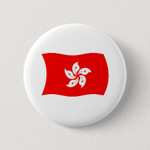 Hongkong Vlag Knop Ronde Button 5,7 Cm