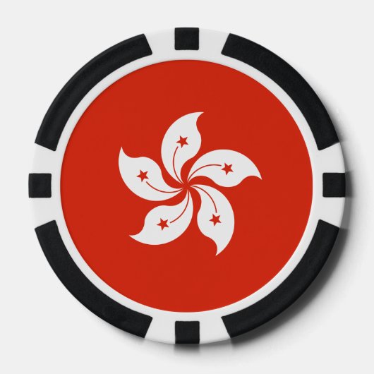 Hongkong Vlag Poker Chips (Voorkant)