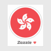 Hongkong Vlag Ronde Sticker (Vel)