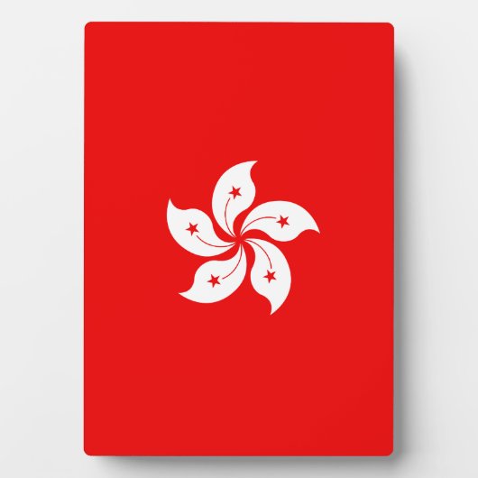 Hongkong Vlag Witte Orchidee Symbool Fotoplaat (voorkant)