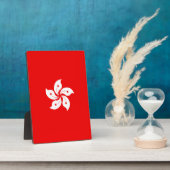 Hongkong Vlag Witte Orchidee Symbool Fotoplaat (Zijkant)