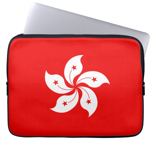 Hongkong Vlag Witte Orchidee Symbool Laptop Sleeve (Voorkant)