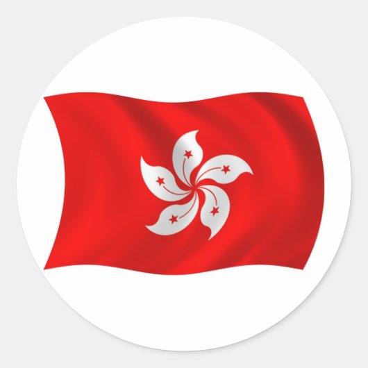 Hongkong Vlagsticker Ronde Sticker (Voorkant)