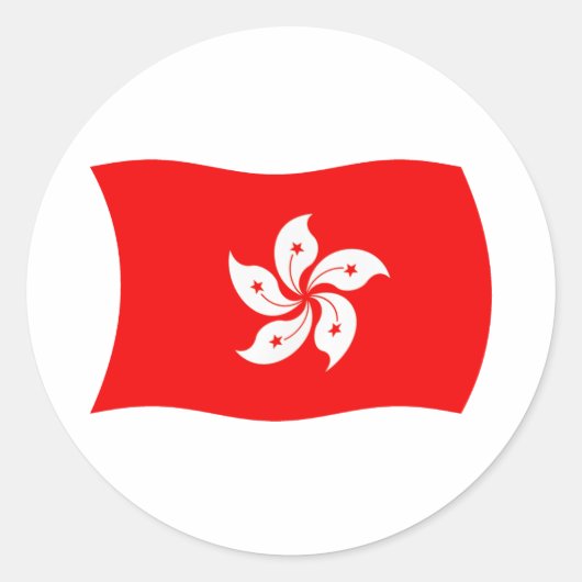 Hongkong Vlagsticker Ronde Sticker (Voorkant)