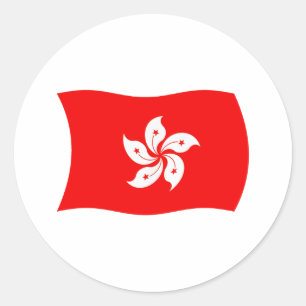 Hongkong Vlagsticker Ronde Sticker