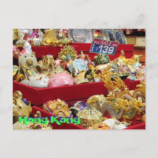Hongkongmarkt Briefkaart (Voorkant)