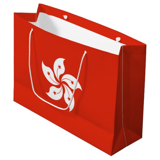 Hongkongse vlag groot cadeauzakje (Voorkant Gekanteld)