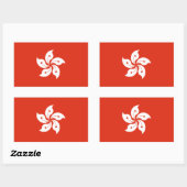 Hongkongse vlag rechthoekige sticker (Vel)