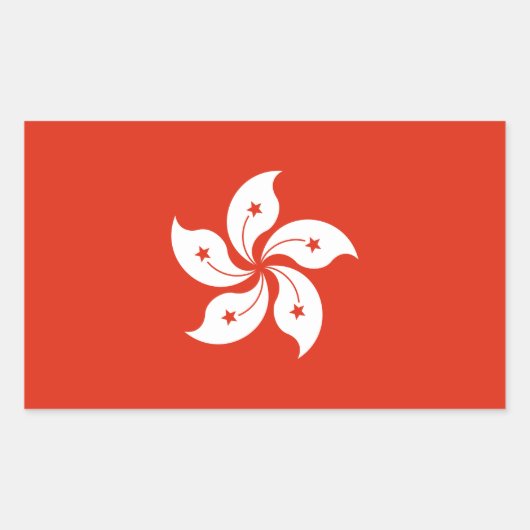 Hongkongse vlag rechthoekige sticker (Voorkant)