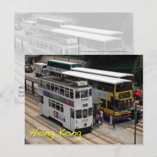 Hongkongtram Briefkaart (Voorkant / Achterkant)