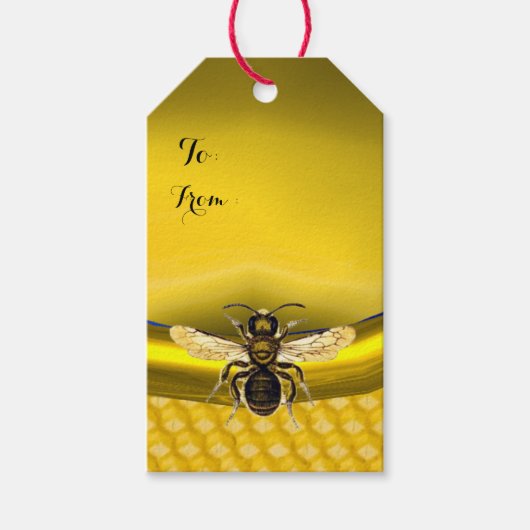HONIEBE, BEEKEEPER BROEIENDE ZEEMONOGRAM CADEAULABEL (Voorkant)