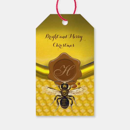 HONIEBE, BEEKEEPER BROEIENDE ZEEMONOGRAM CADEAULABEL (Achterkant)