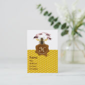 HONIEBE, BEEKEEPER BROEIENDE ZEEMONOGRAM VISITEKAARTJE (Staand voorkant)