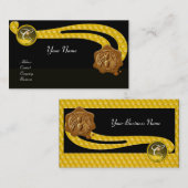 HONIEBE, BEEKEEPER BROWN WAX SEAL MONOGRAM, zwart Visitekaartje (Voorkant / Achterkant)