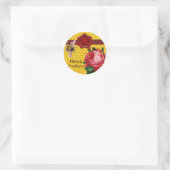 HONIEBEN EN PINK ROSE, BEEKEEPER RODE WAX SEAL RONDE STICKER (Tas)