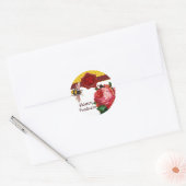 HONIEBEN EN PINK ROSE, BEEKEEPER RODE WAX SEAL RONDE STICKER (Envelop)