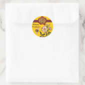 HONIEBEN EN WILDE ROZEN , DIERENWAXSEAL RONDE STICKER (Tas)