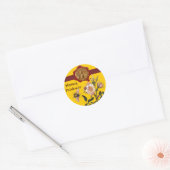 HONIEBEN EN WILDE ROZEN , DIERENWAXSEAL RONDE STICKER (Envelop)
