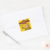 HONIEBEN EN WILDE ROZEN , DIERENWAXSEAL VIERKANTE STICKER (Envelop)