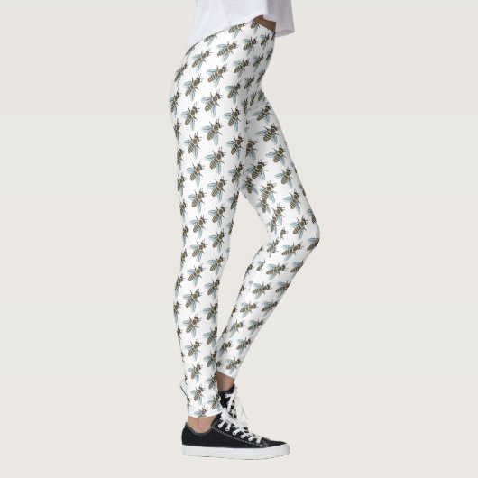Honigbij (wit) - All-Over Leggings (Rechts)