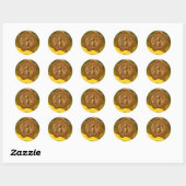 HONIJN BEEKEEPER BEEKEEPER BROWN WAX SEAL RONDE STICKER (Vel)