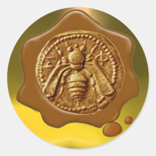 HONIJN BEEKEEPER BEEKEEPER BROWN WAX SEAL RONDE STICKER