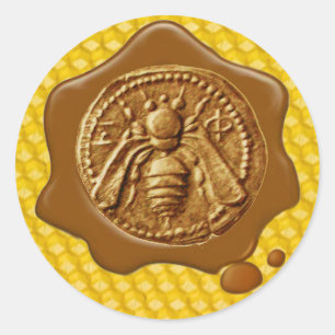 HONIJN BEEKEEPER BEEKEEPER BROWN WAX SEAL RONDE STICKER