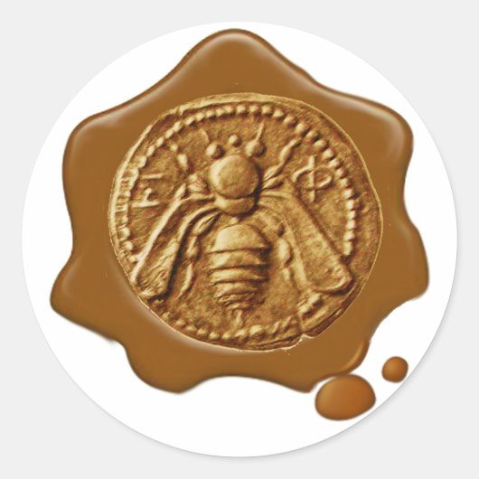 HONIJN BEEKEEPER BEEKEEPER BROWN WAX SEAL RONDE STICKER (Voorkant)