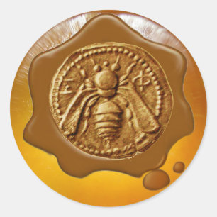 HONIJN BEEKEEPER BEEKEEPER BROWN WAX SEAL RONDE STICKER