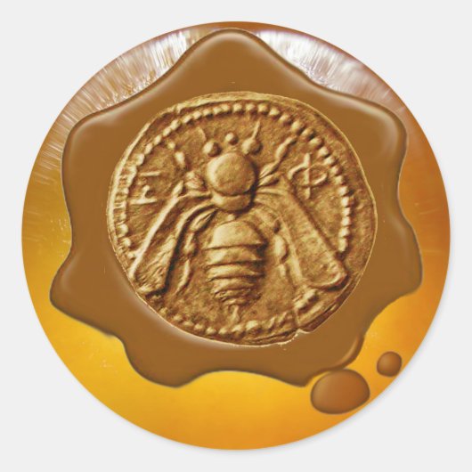 HONIJN BEEKEEPER BEEKEEPER BROWN WAX SEAL RONDE STICKER (Voorkant)