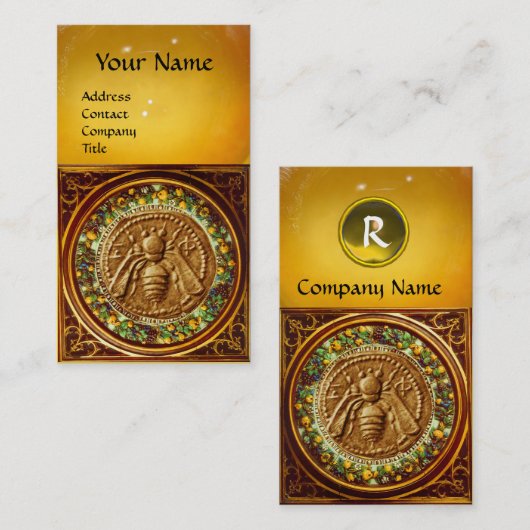 HONIJNBEDRIJF, RUNDVLEES, BEEKEEPER APIRIST MONOGR VISITEKAARTJE (Voorkant / Achterkant)