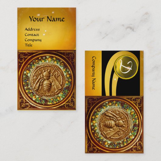 HONIJNBEDRIJF, RUNDVLEES, BEEKEEPER APIRIST MONOGR VISITEKAARTJE (Voorkant / Achterkant)