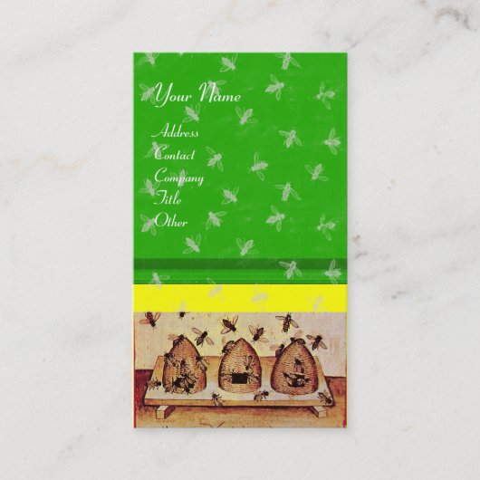HONIJNBEE, BEEKEEPEN, groen Visitekaartje (Voorkant)