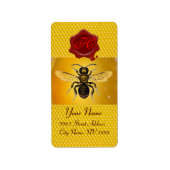 HONIJNBEE, BEEKEEPER, RODE WAXZEEMONOGRAM ETIKET (Voorkant)