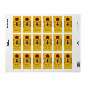 HONIJNBEE, BEEKEEPER, RODE WAXZEEMONOGRAM ETIKET (Full Sheet)