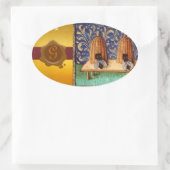 HONIJNBEE, BROWN WAX SEAL MONOGRAM OVALE STICKER (Tas)