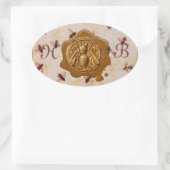 HONIJNBEE, BROWN WAX SEAL MONOGRAM OVALE STICKER (Tas)