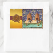 HONIJNBEE, BROWN WAX SEAL MONOGRAM RECHTHOEKIGE STICKER (Tas)