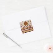 HONIJNBEE, BROWN WAX SEAL MONOGRAM VIERKANTE STICKER (Envelop)