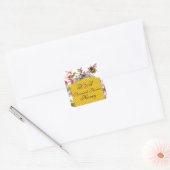 HONIJNBEE, PINK CYCLAMEN FLOWERS BEEKEEPER MONOGRA VIERKANTE STICKER (Envelop)
