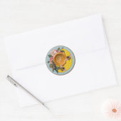 HONIJNEN EN WILDE ROZEN GEEL WAX SEAL MONOGRAM RONDE STICKER (Envelop)