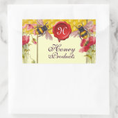 HONIJNEN, POPPIËN, RODE WAXSEAL BEEKEEPER MONOGRAM RECHTHOEKIGE STICKER (Tas)