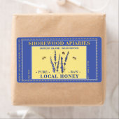 Honing 2 "x 3.75" Lavendel Bloemen Bijen Geel Labe Etiket (Insitu)