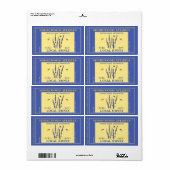 Honing 2 "x 3.75" Lavendel Bloemen Bijen Geel Labe Etiket (Full Sheet)