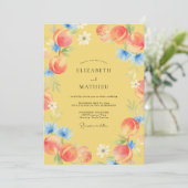 Honing Abrikoos Fruit Eucalyptus Bruiloft Kaart (Staand voorkant)